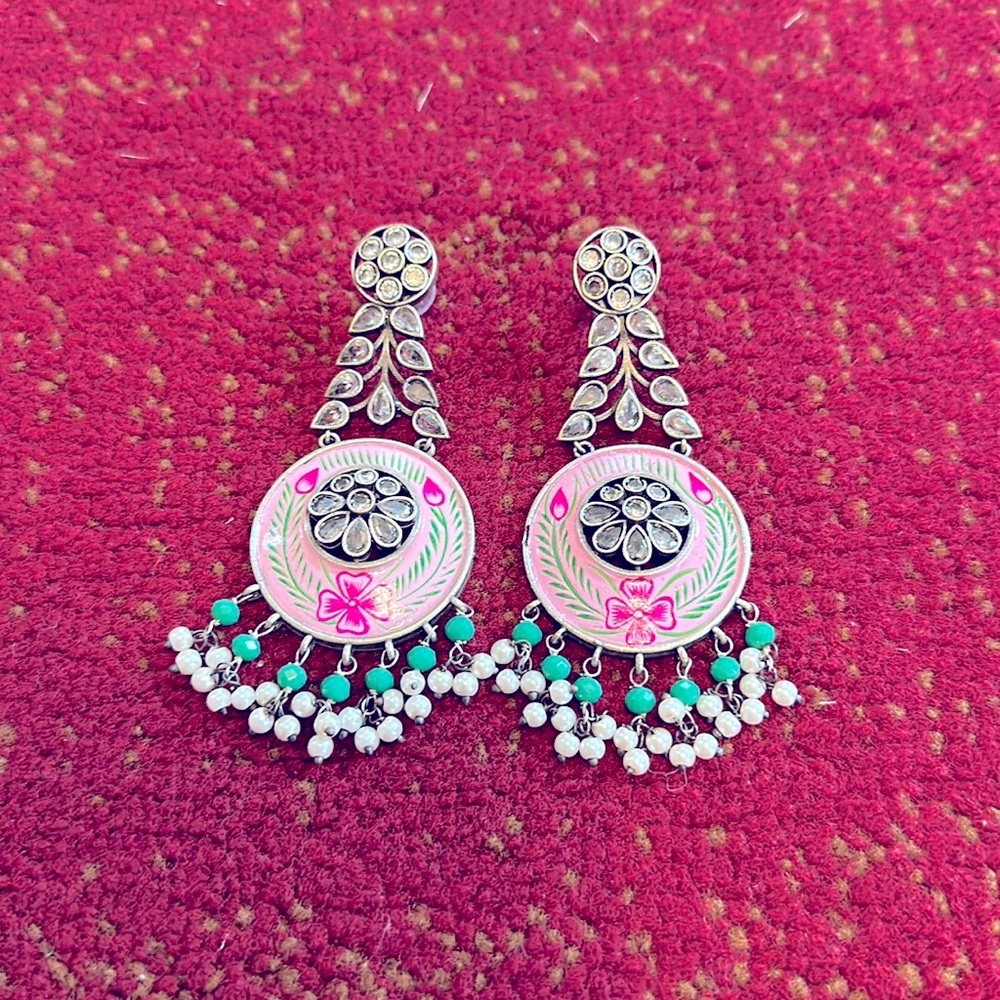 Hand Painted Polki Earrings